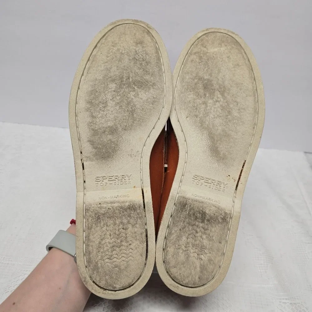 Sperry Top Sider Brown Genuine Leather Boat Shoes Men's 10 Casual Comfort Yacht